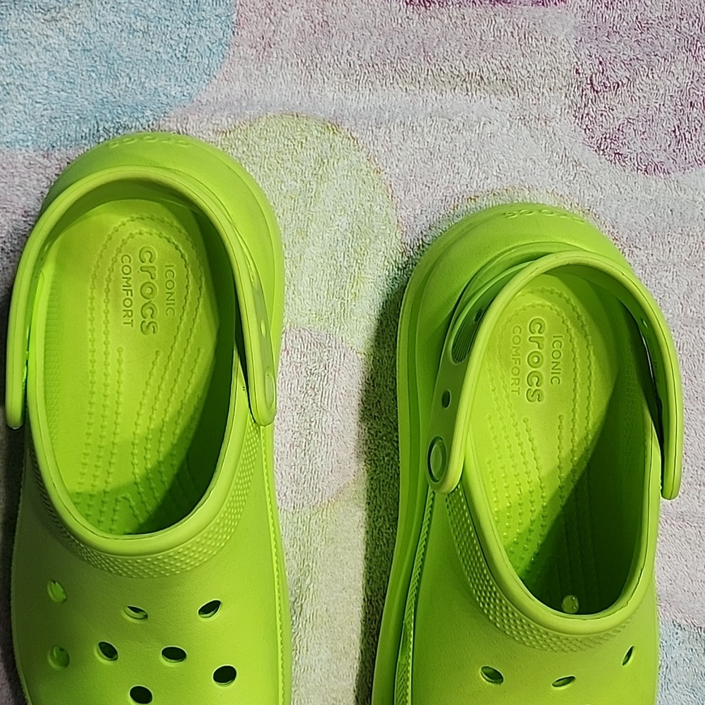 Crocs Crush Platform Clogs in Lime Green Women SZ 8 / Men SZ 6 - Picture 4 of 12